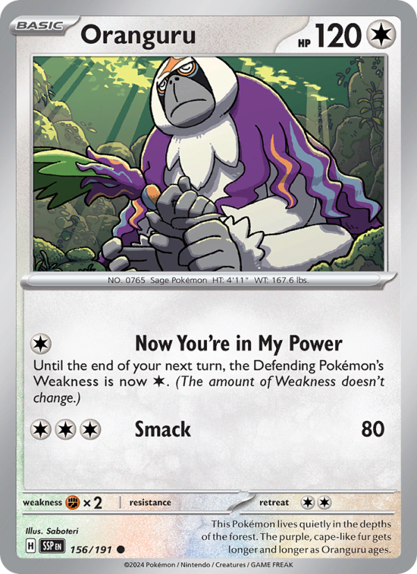 Oranguru (156/191) Reverse Holo card image