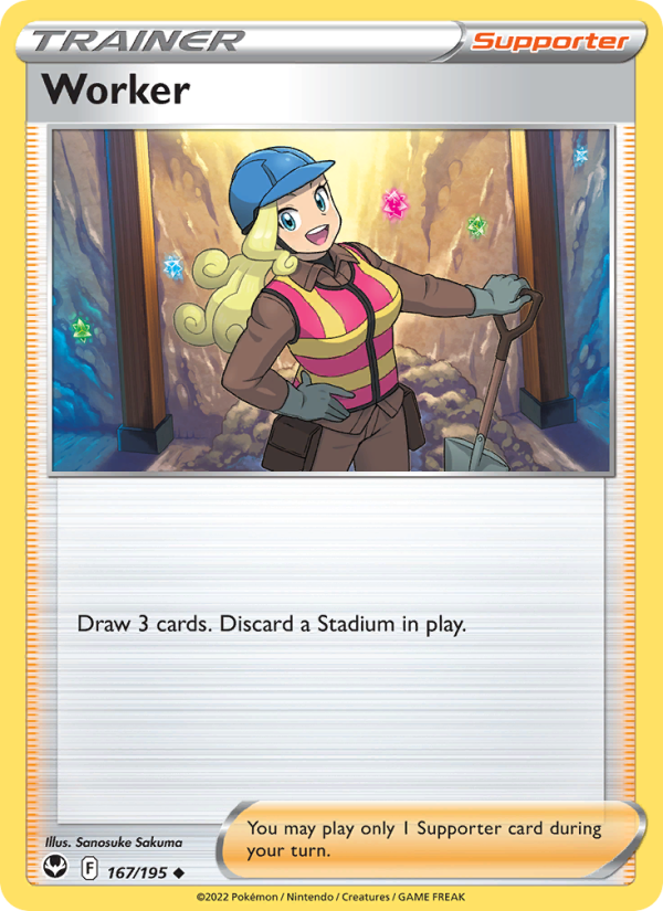 Worker (167/195) Reverse Holo card image