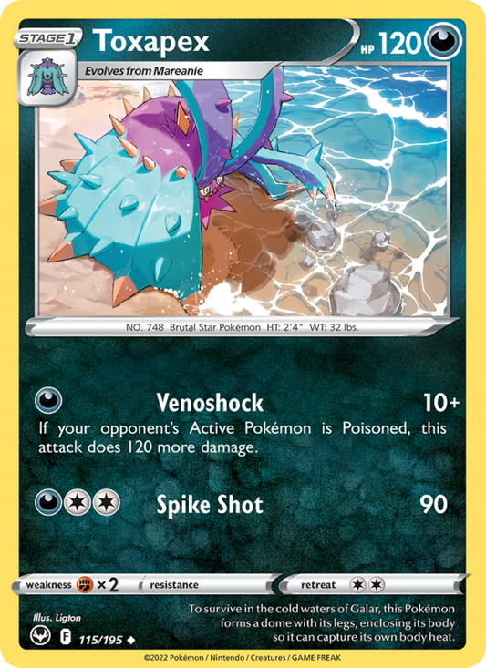 Toxapex (115/195) Reverse Holo card image