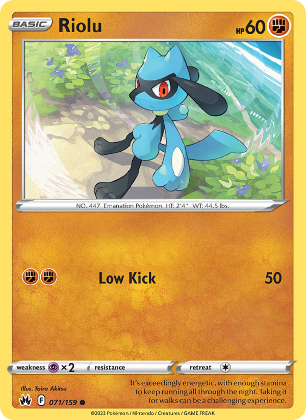 Riolu (071/159) Reverse Holo card image