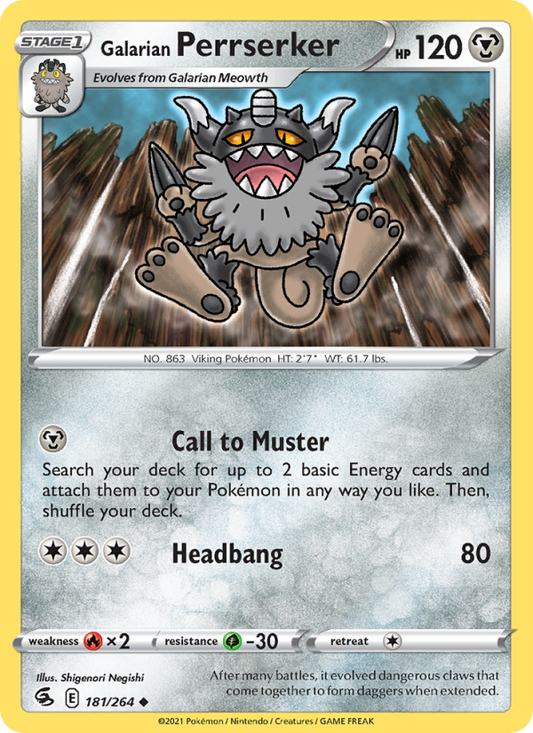 Galarian Perrserker (181/264) Reverse Holo card image