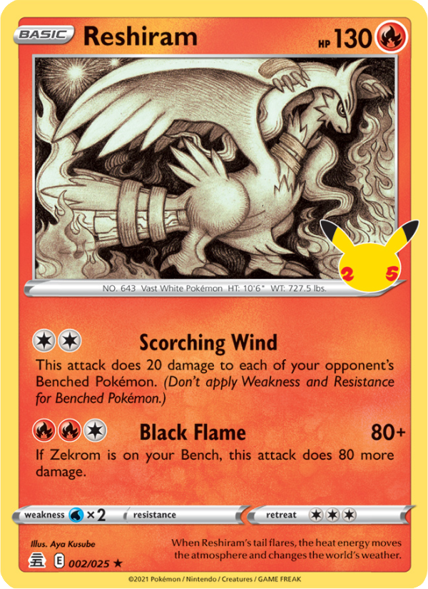 Reshiram (002/25) Holographic card image