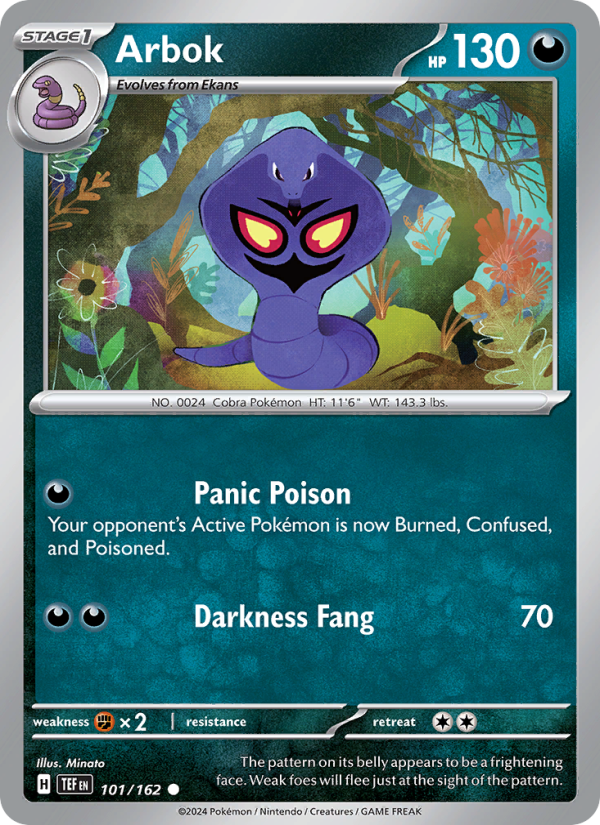 Arbok (101/162) Reverse Holo card image