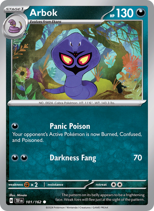 Arbok (101/162) Reverse Holo card image