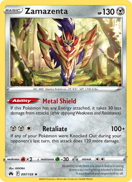 Zamazenta (097/159) Reverse Holo card image
