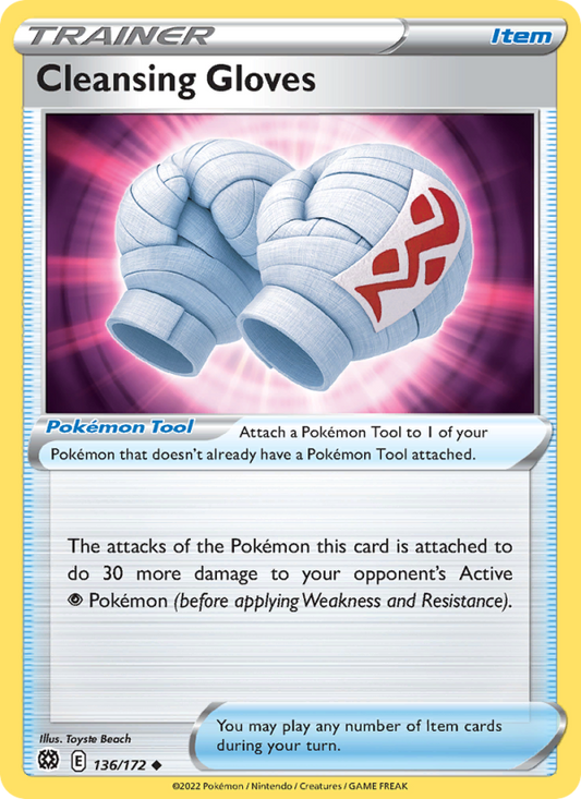 Cleansing Gloves (136/172) Reverse Holo card image