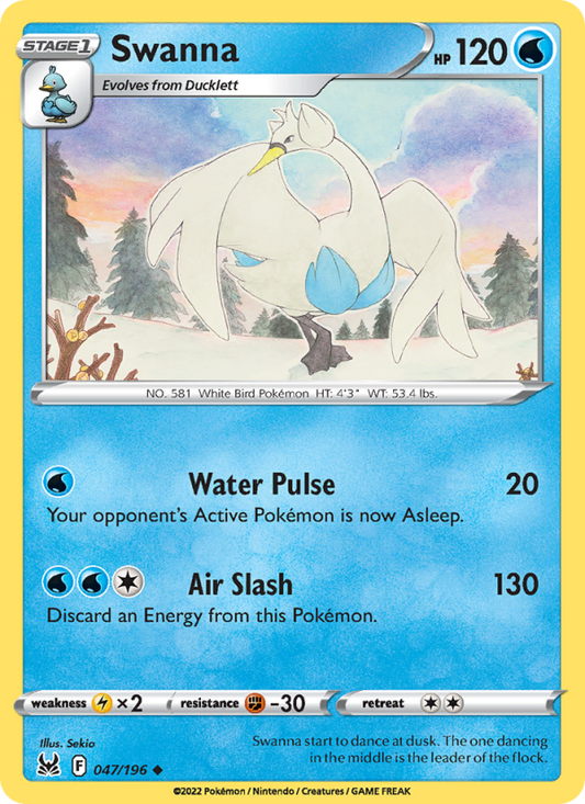 Swanna (047/196) Reverse Holo card image