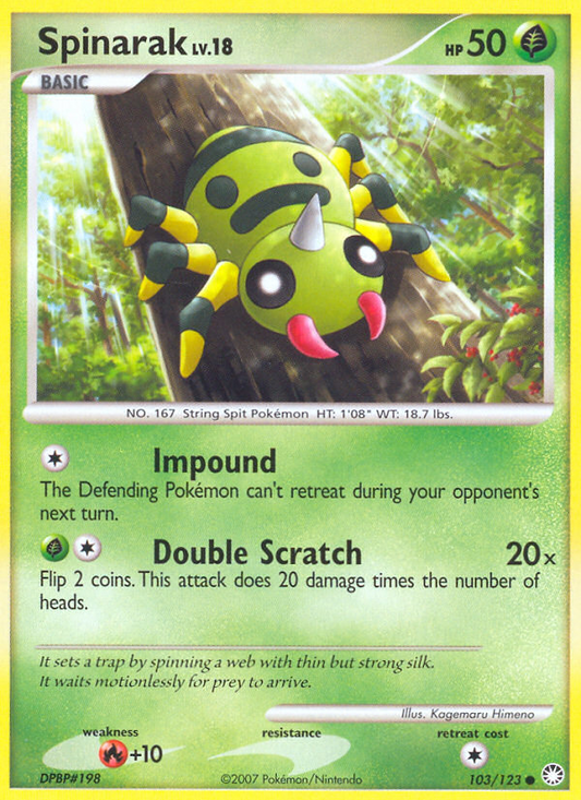 Spinarak (103/122) Reverse Holo card image