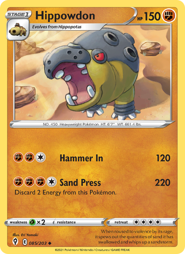 Hippowdon (085/203) Reverse Holo card image