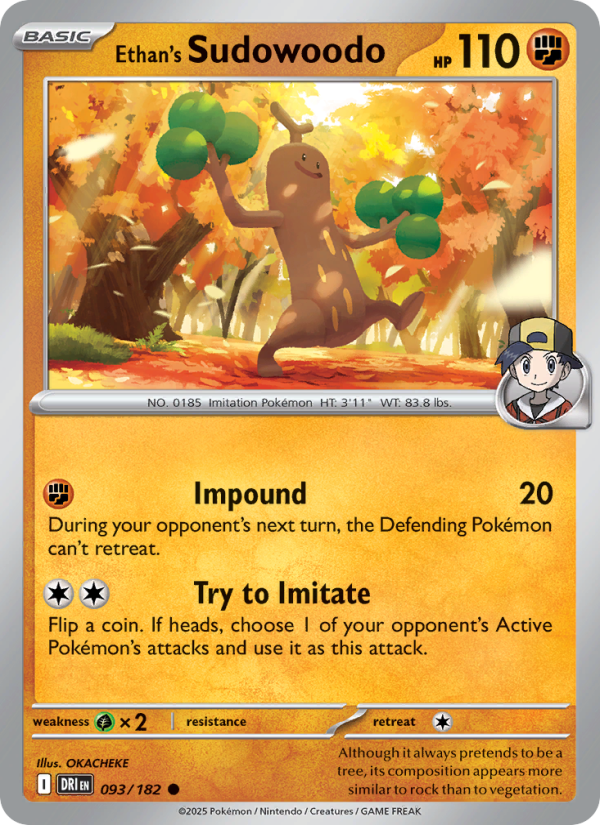 Ethan's Sudowoodo (093/182) Reverse Holo card image