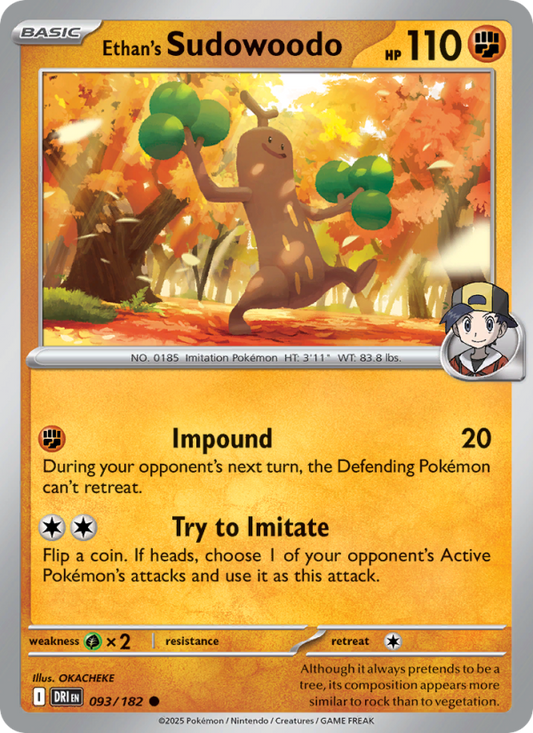 Ethan's Sudowoodo (093/182) Reverse Holo card image