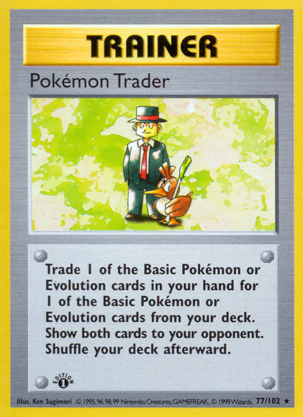 Pokémon Trader (077/102) Reverse Holo card image