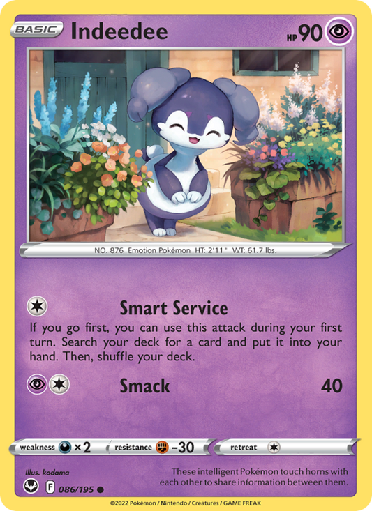 Indeedee (086/195) Reverse Holo card image