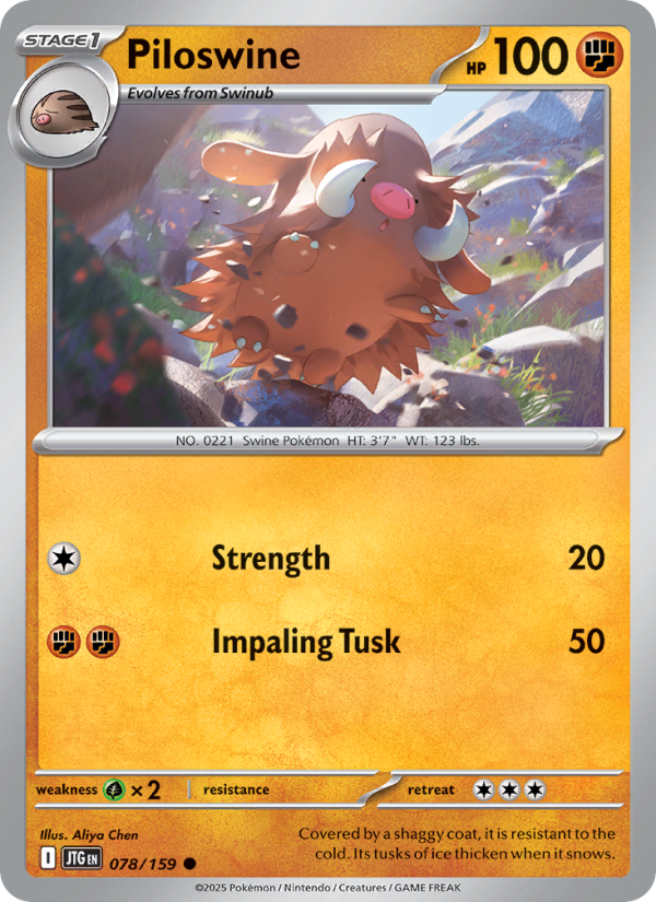 Piloswine (078/159) Reverse Holo card image
