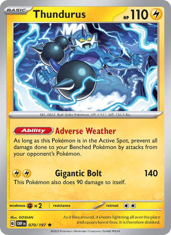 Thundurus (070/197) Reverse Holo card image