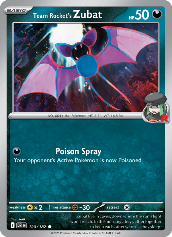 Team Rocket's Zubat (120/182) Reverse Holo card image