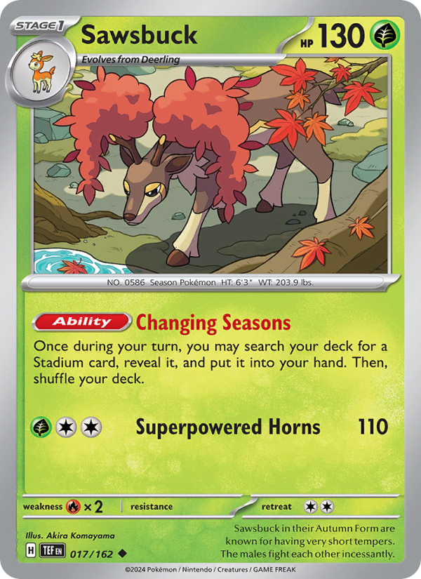Sawsbuck (017/162) Reverse Holo card image