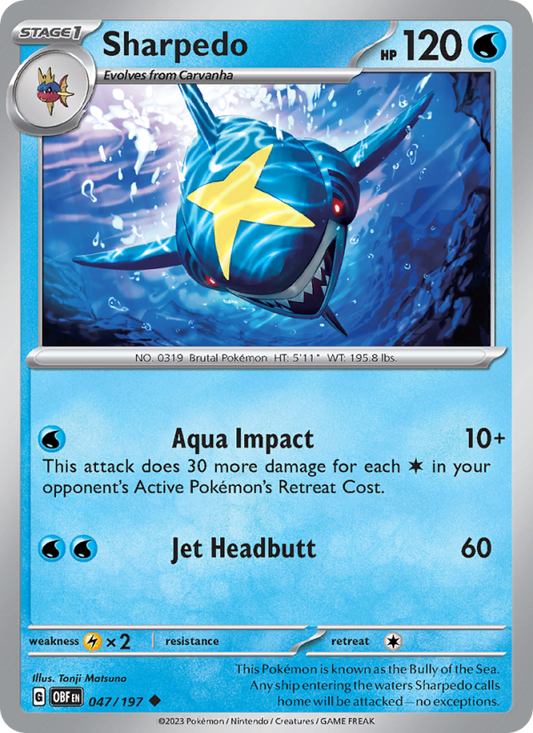 Sharpedo (047/197) Reverse Holo card image