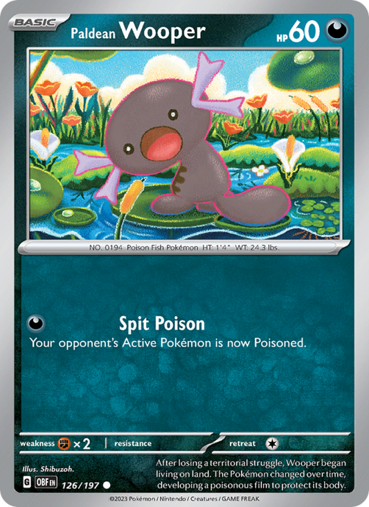 Paldean Wooper (126/197) Reverse Holo card image