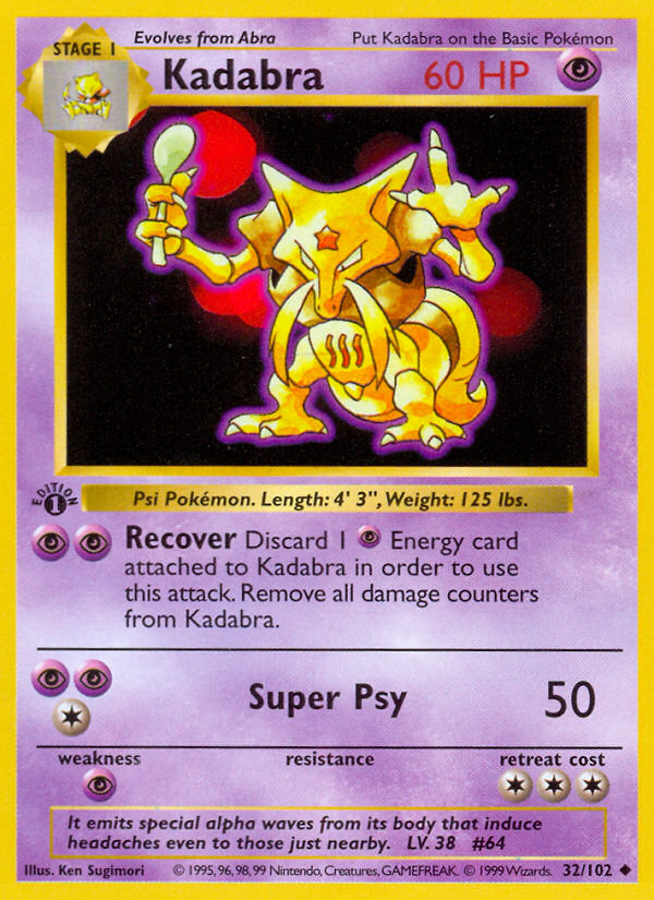 Kadabra (032/102) Reverse Holo card image