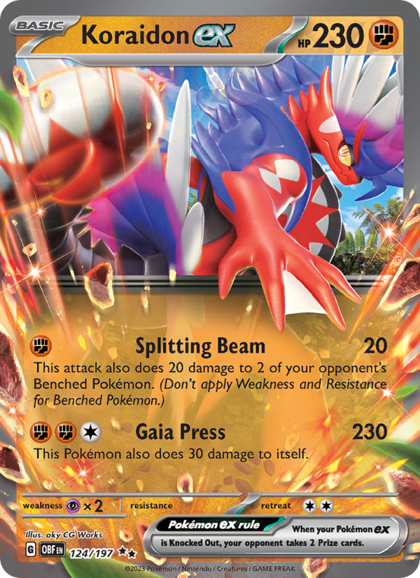 Koraidon ex (124/197) Holographic card image