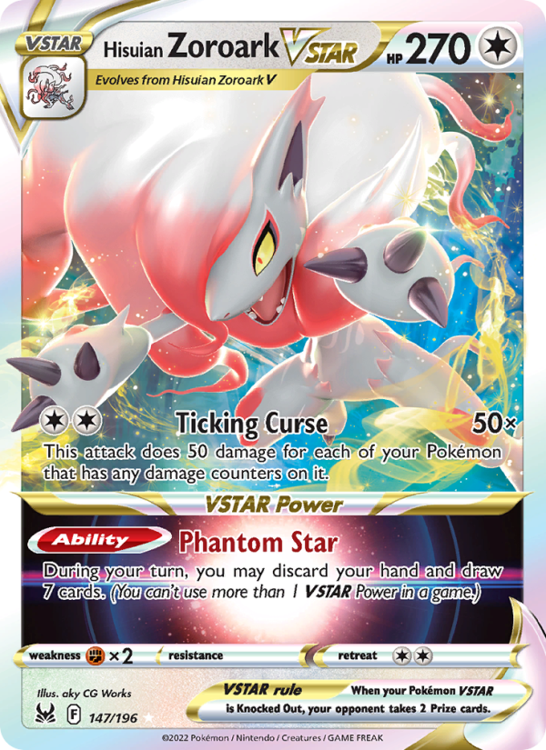 Hisuian Zoroark VSTAR (147/196) Holographic card image