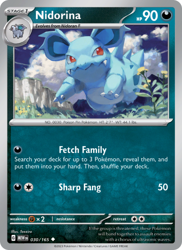 Nidorina (030/165) Reverse Holo card image