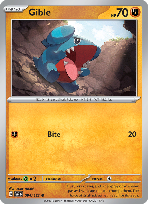 Gible (094/182) Reverse Holo card image