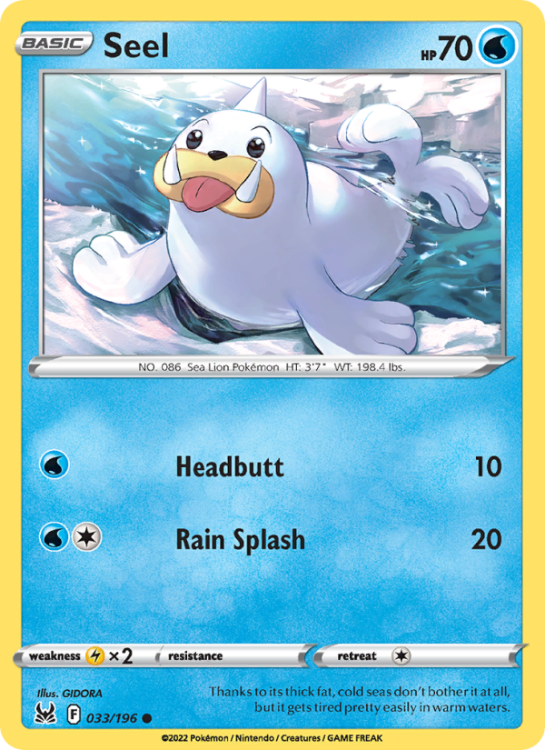 Seel (033/196) Reverse Holo card image