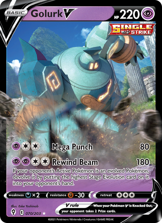 Golurk V (070/203) Holographic card image