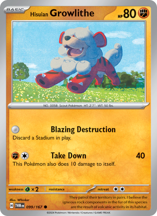 Hisuian Growlithe (099/167) Reverse Holo card image