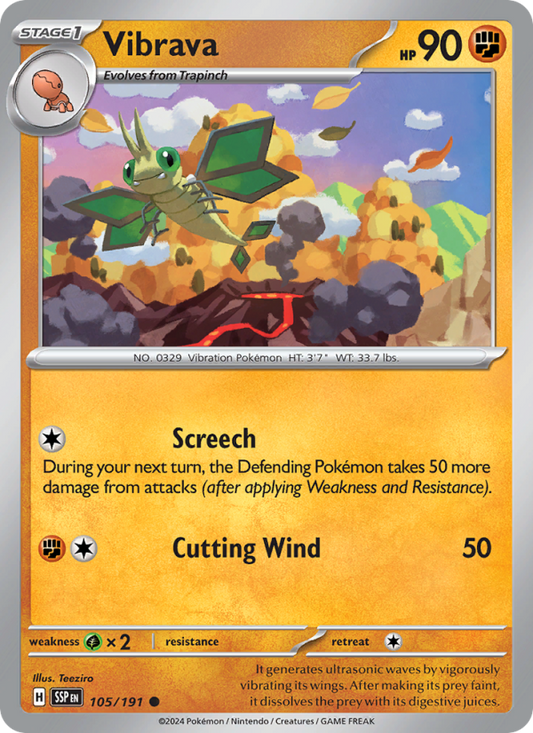 Vibrava (105/191) Reverse Holo card image