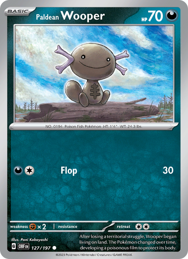 Paldean Wooper (127/197) Reverse Holo card image