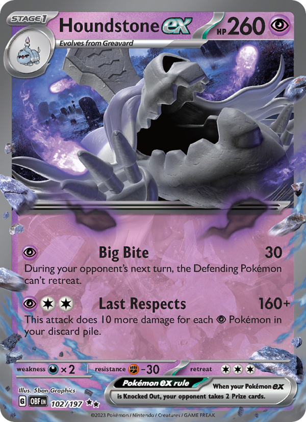 Houndstone ex (102/197) Holographic card image