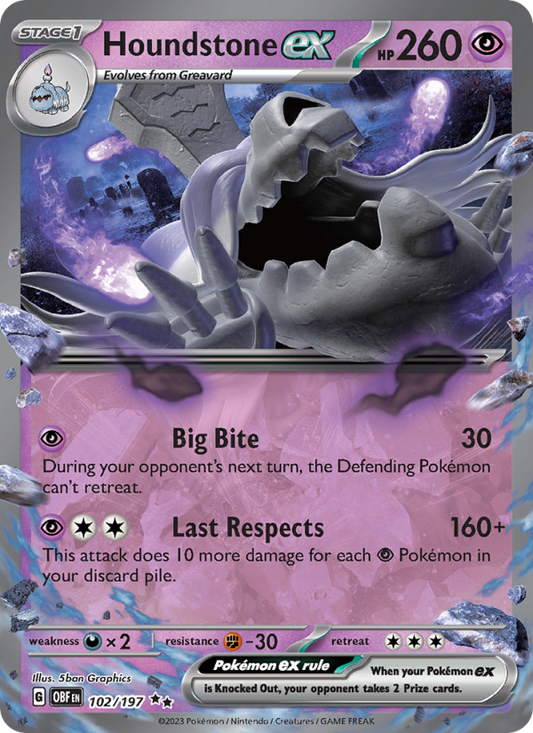 Houndstone ex (102/197) Holographic card image