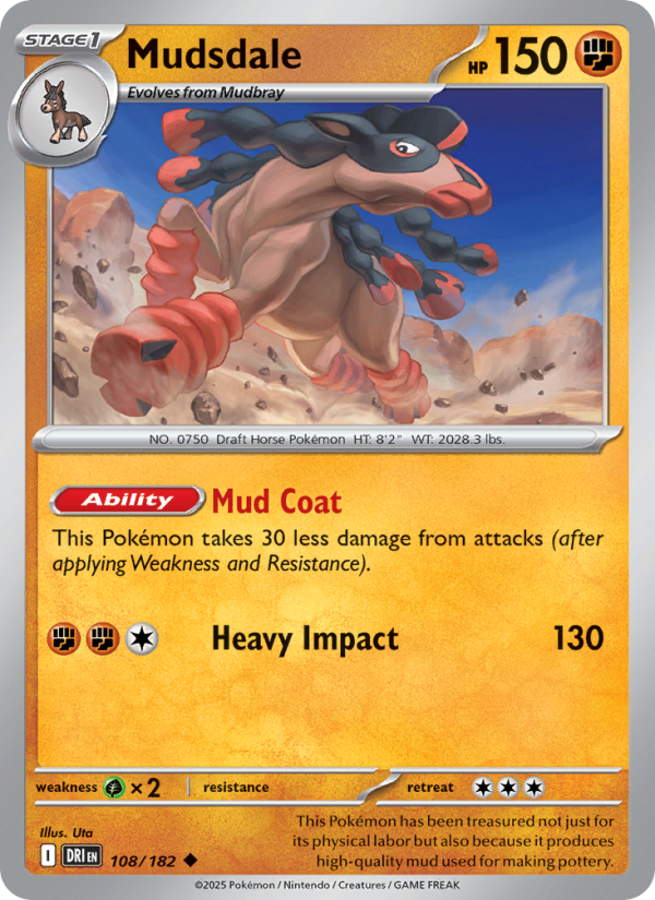 Mudsdale (108/182) Reverse Holo card image