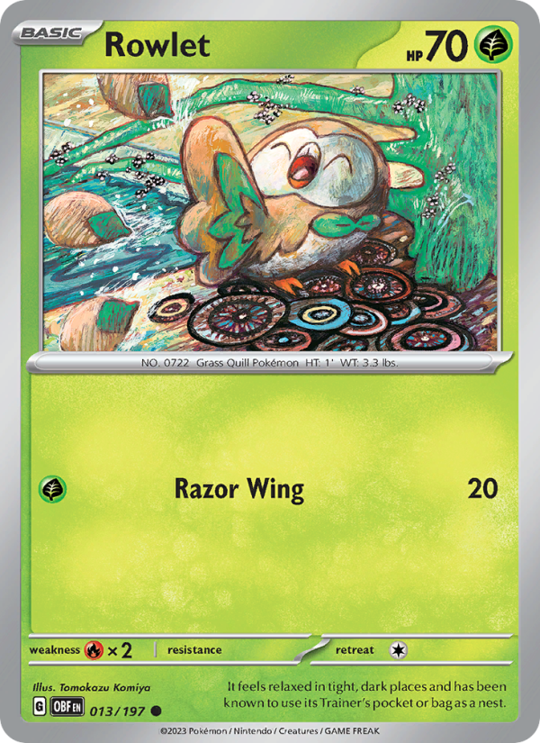 Rowlet (013/197) Reverse Holo card image