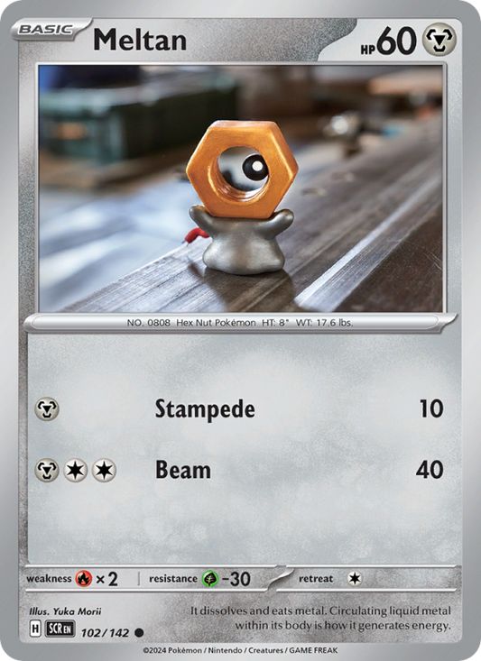 Meltan (102/142) Reverse Holo card image