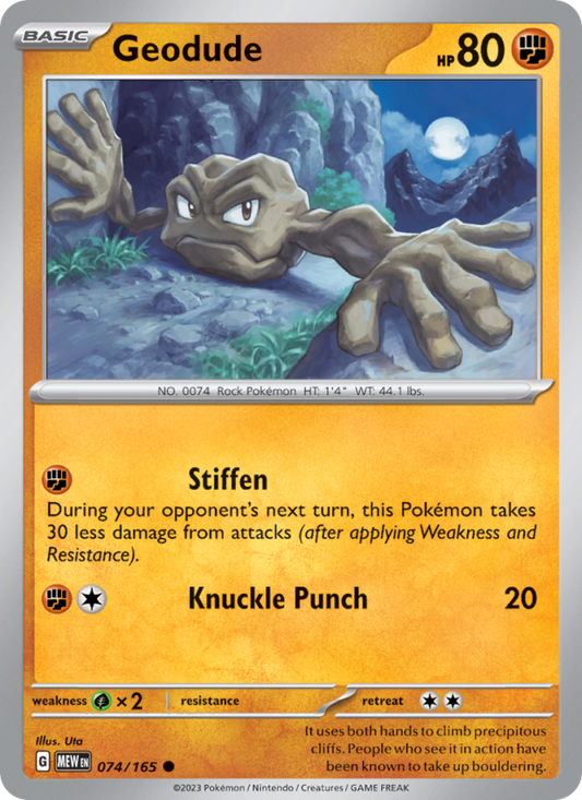 Geodude (074/165) Reverse Holo card image
