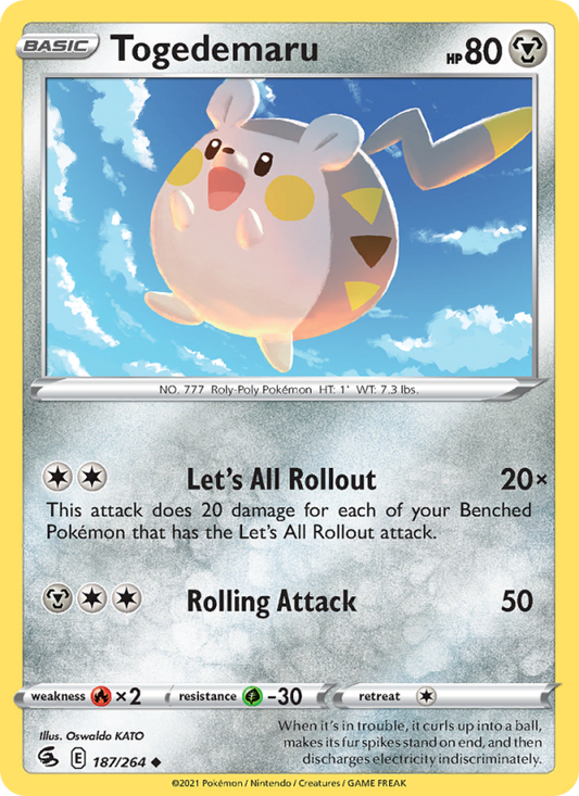 Togedemaru (187/264) Reverse Holo card image