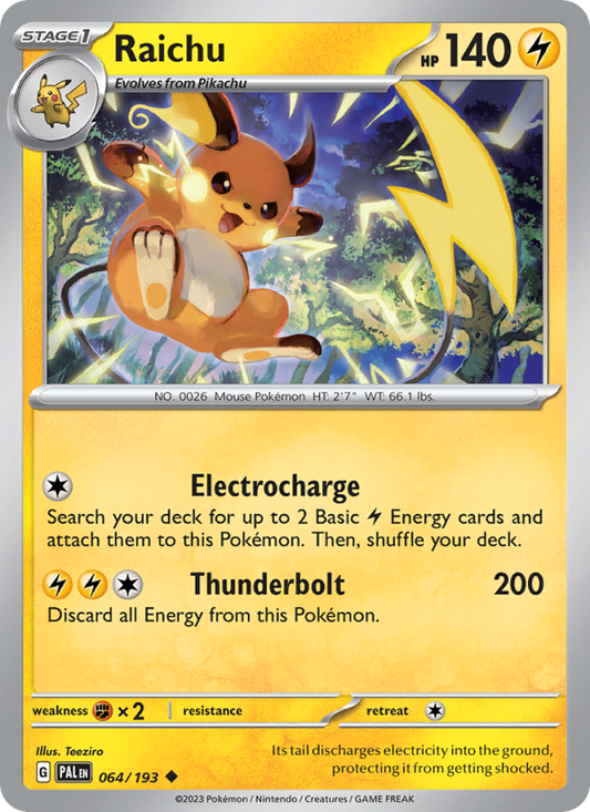 Raichu (064/193) Reverse Holo card image
