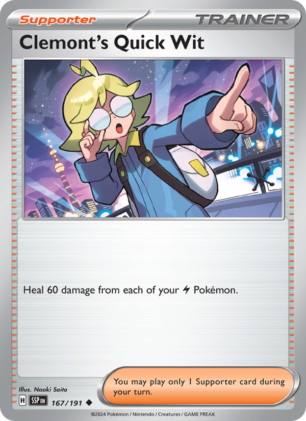 Clemont's Quick Wit (167/191) Reverse Holo card image