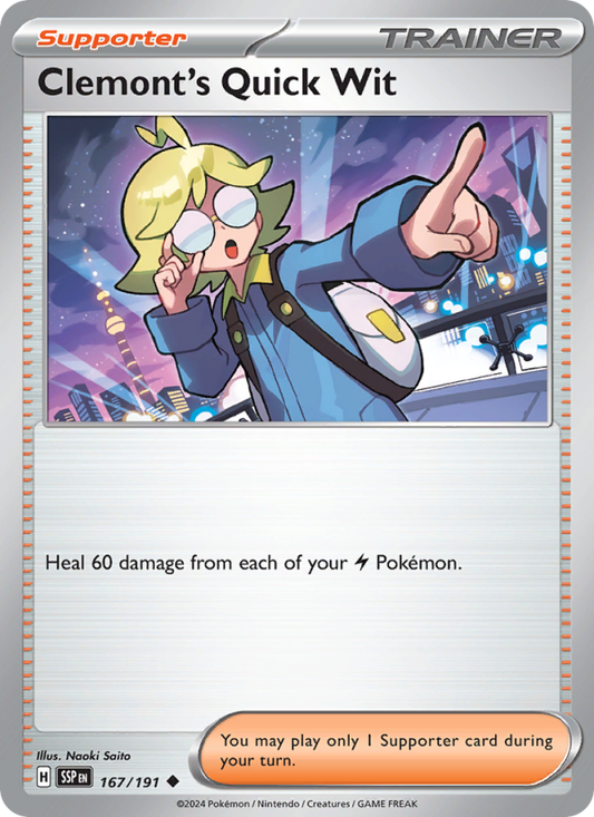 Clemont's Quick Wit (167/191) Reverse Holo card image