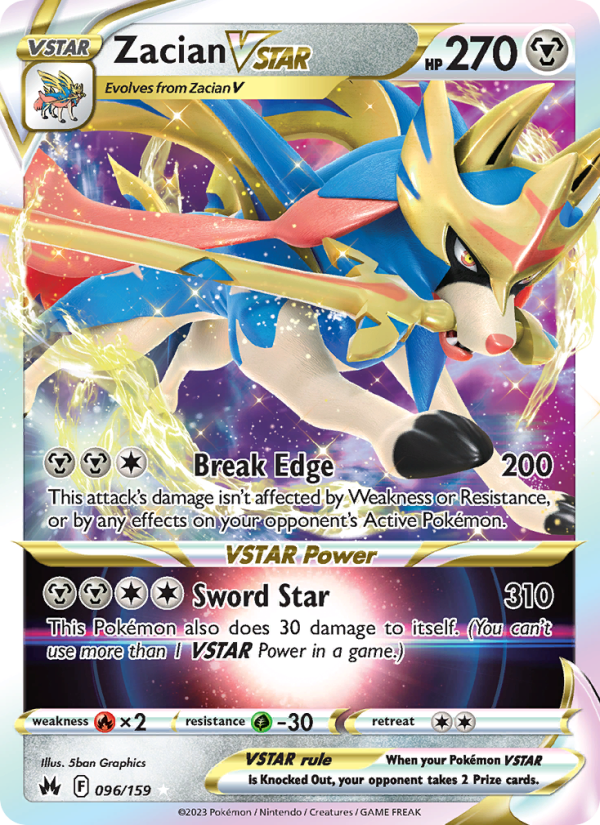 Zacian VSTAR (096/159) Holographic card image