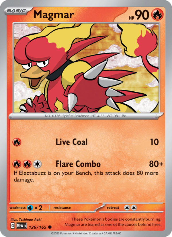Magmar (126/165) Reverse Holo card image
