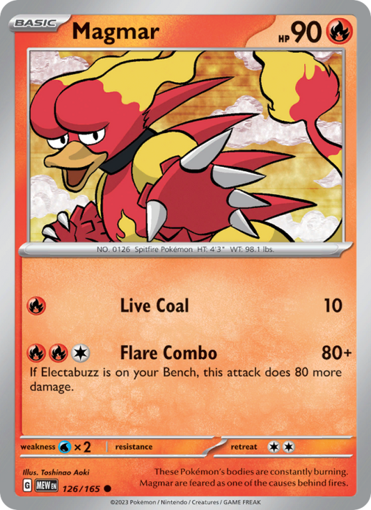 Magmar (126/165) Reverse Holo card image