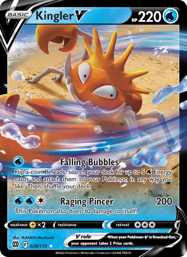 Kingler V (028/172) Holographic card image