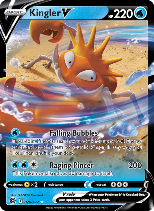 Kingler V (028/172) Holographic card image