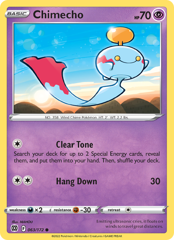 Chimecho (063/172) Reverse Holo card image