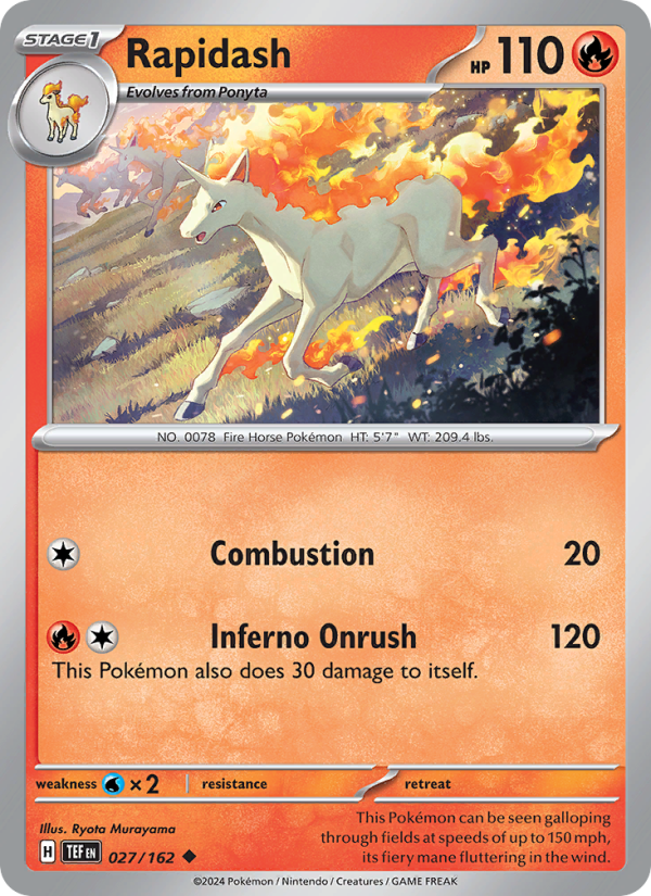Rapidash (027/162) Reverse Holo card image